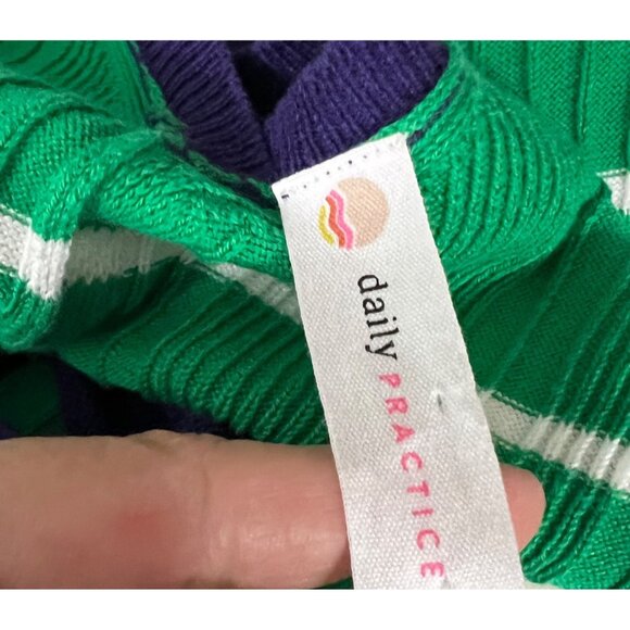 Anthropologie Daily Practice Rosie Long Green Striped‎ Midi Dress NWT Med Petite - Picture 5 of 11